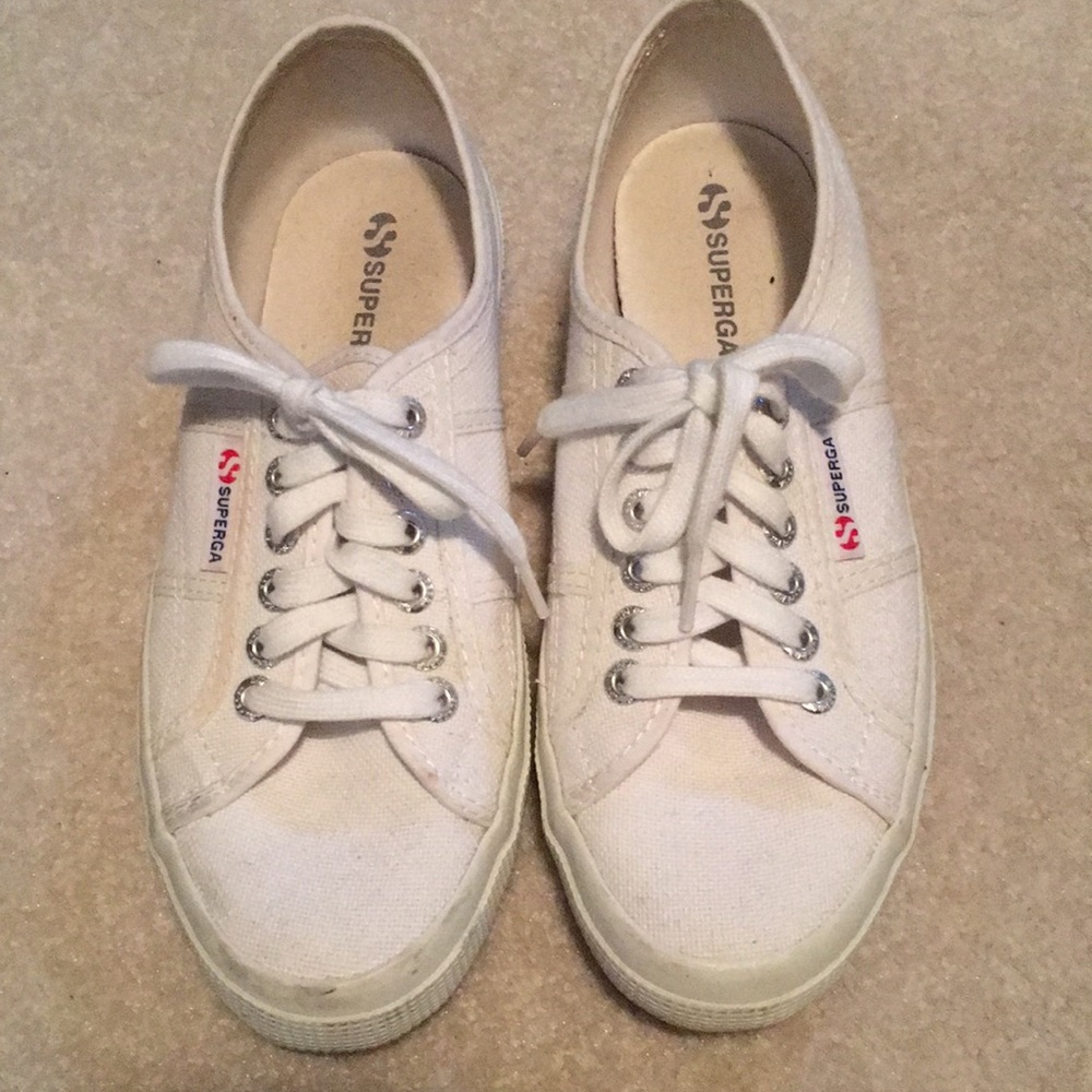 Superga white canvas sneakers, 39, bought in Italy